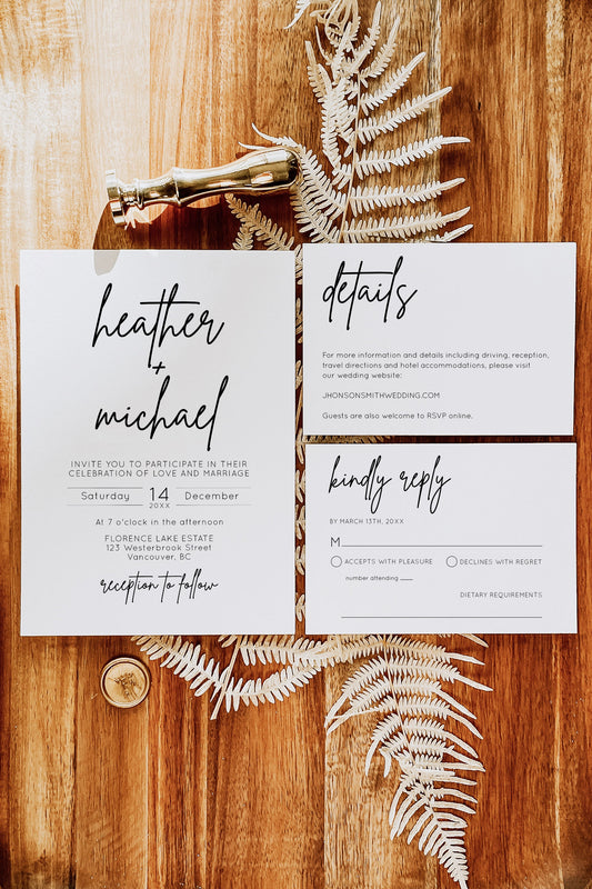 Minimalistic Wedding invitation template