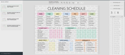 Editable Cleaning Chart Template