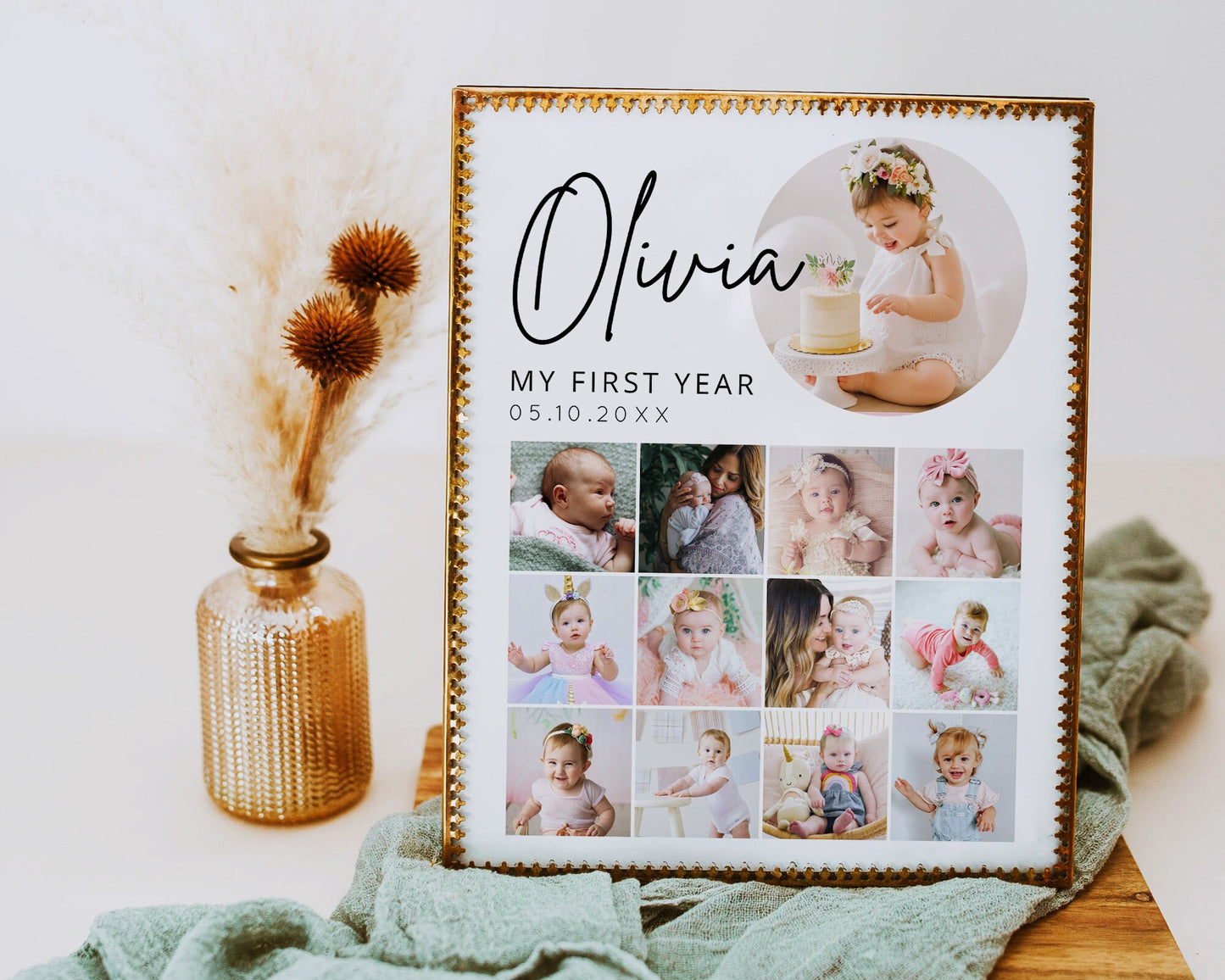 12 MONTH COLLAGE BABY POSTER
